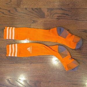 Adidas Men's Orange and Gray Soccer Socks